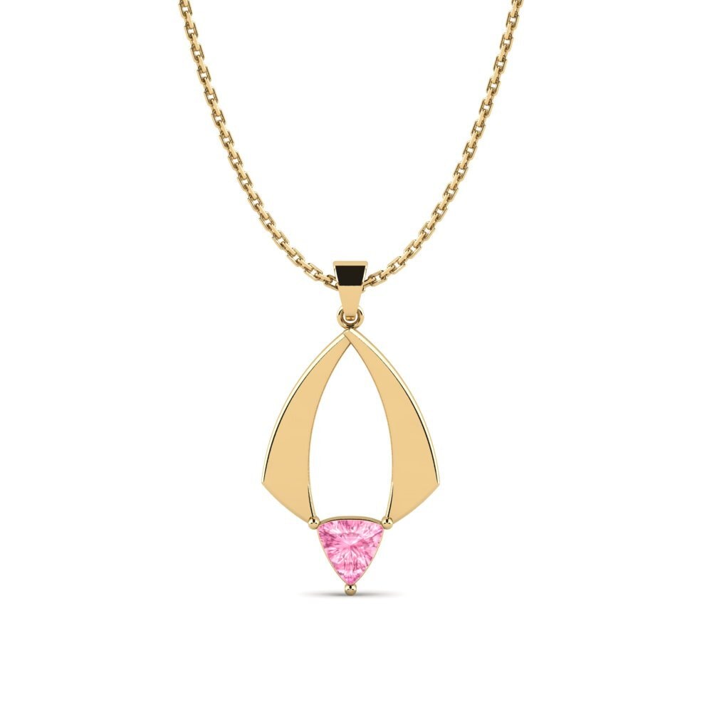 Trillion Pink Sapphire Women's Pendant Ouncer