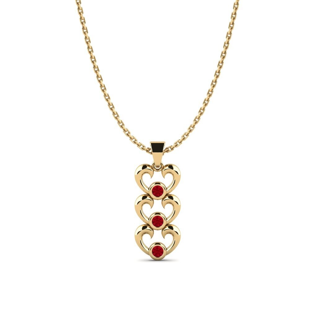 Red Zirconia Women's Pendant Ovato