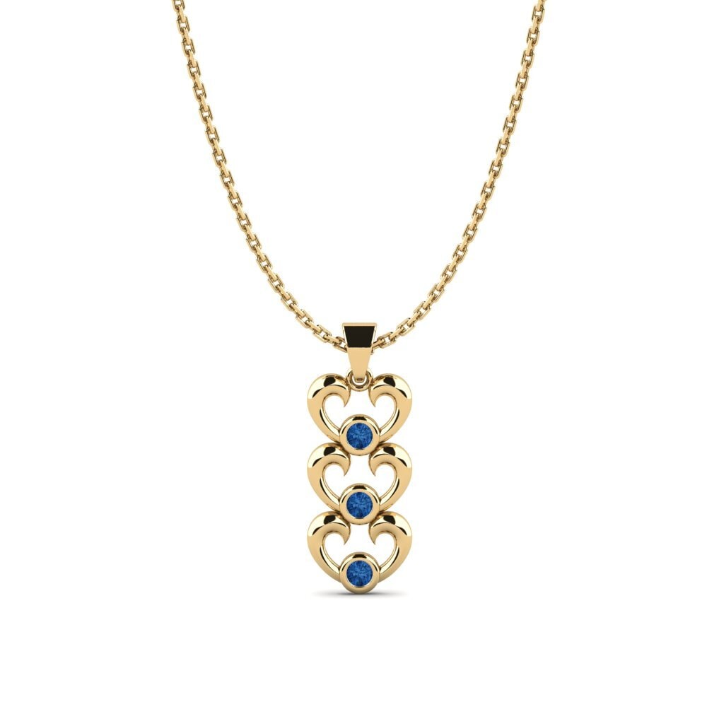 Dark Blue Zirconia Women's Pendant Ovato