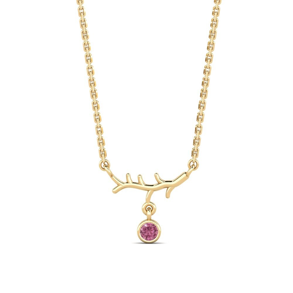 18k Oro Amarillo Granate Rhodolite Collar de Mujer Sizzies