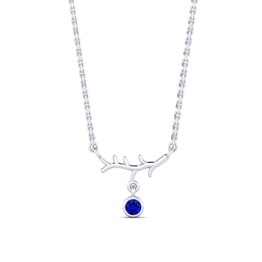 18k Oro Blanco Zafiro Collar de Mujer Sizzies
