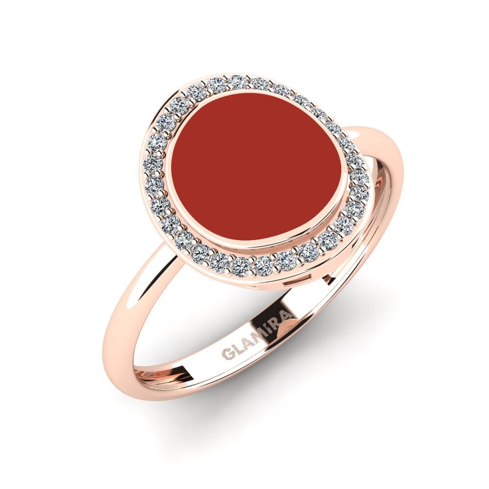 Rotgold 585 Ring Waldglas