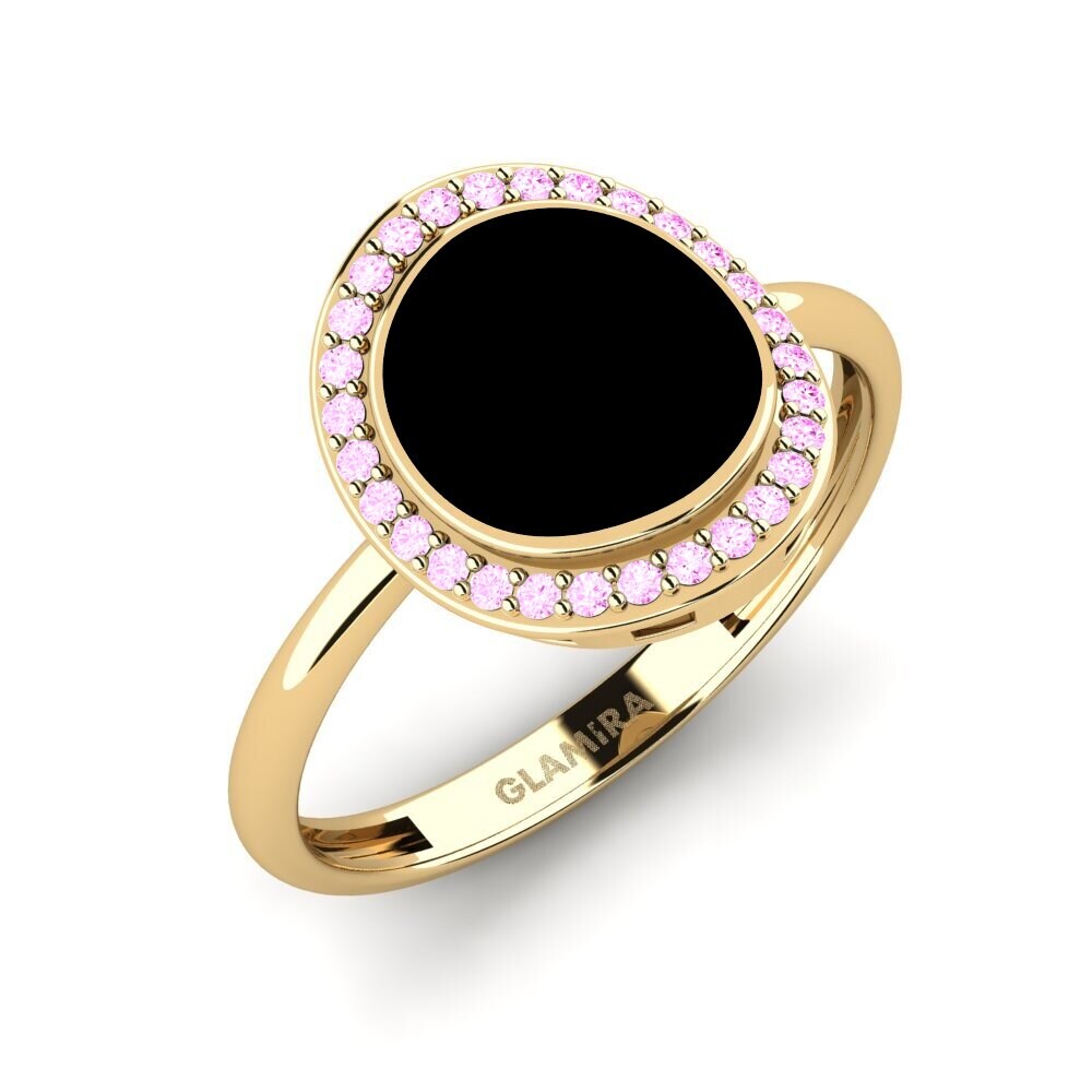 Rosa Saphir Ring Waldglas