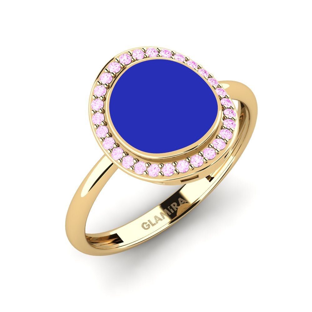 Rosa Saphir Ring Waldglas