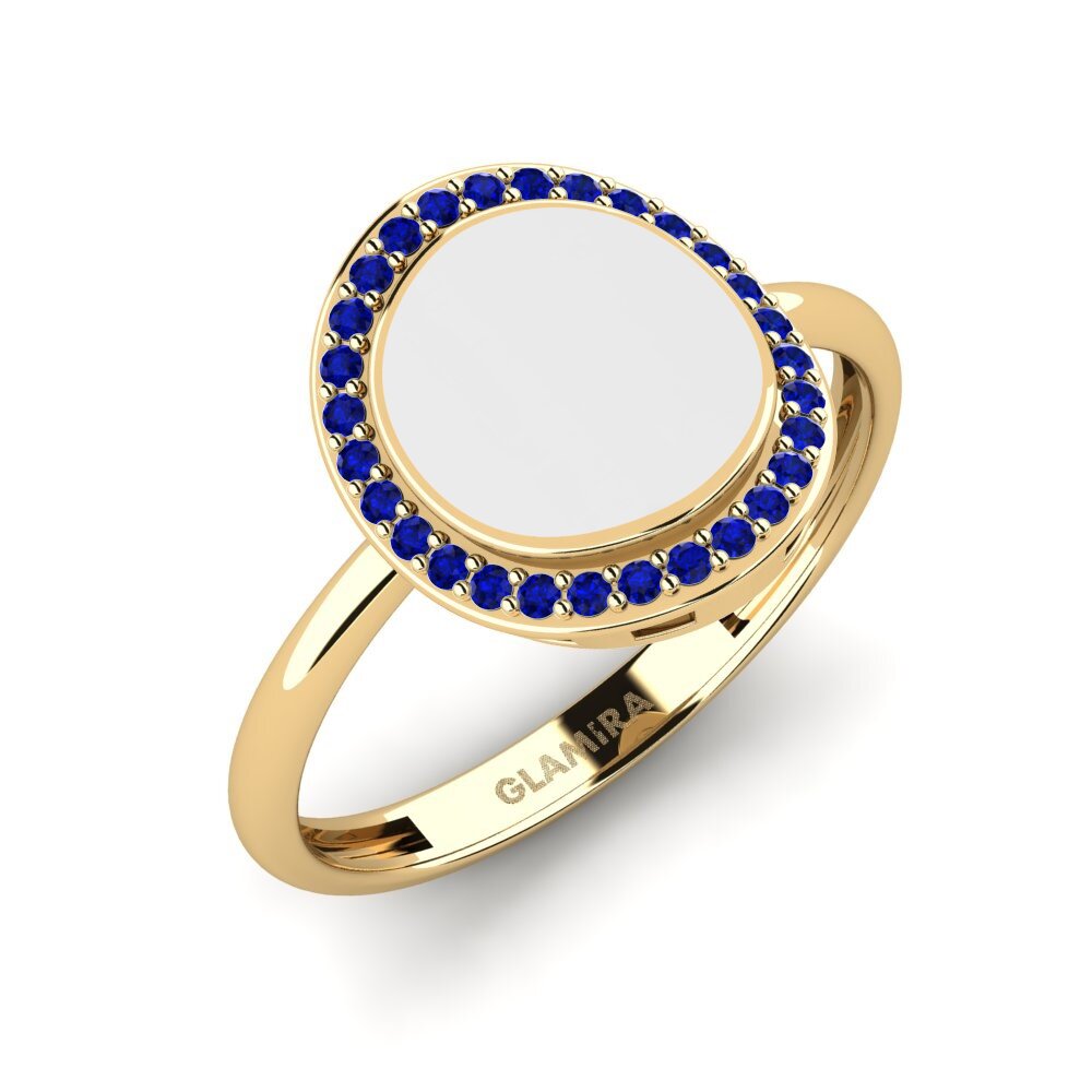 Saphir Ring Waldglas