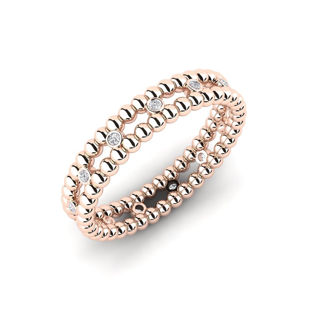 Or rose 14k Diamant Bague Wangile