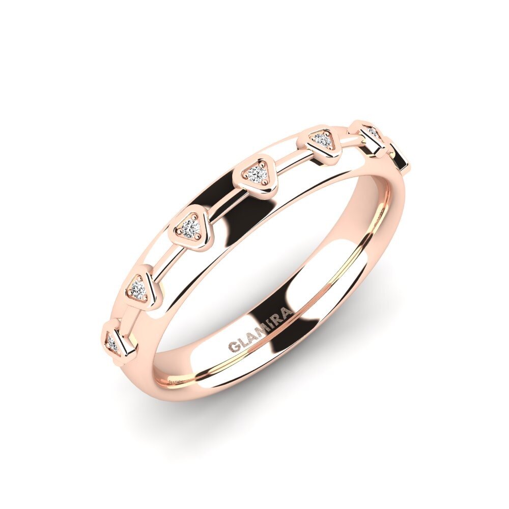 Or rose 14k Moissanite Bague Worra