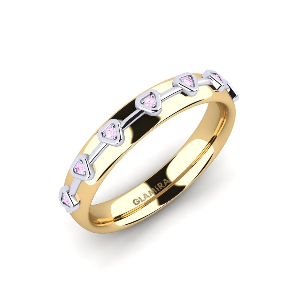 Or Jaune & Blanc 14k Saphir Rose Bague Worra