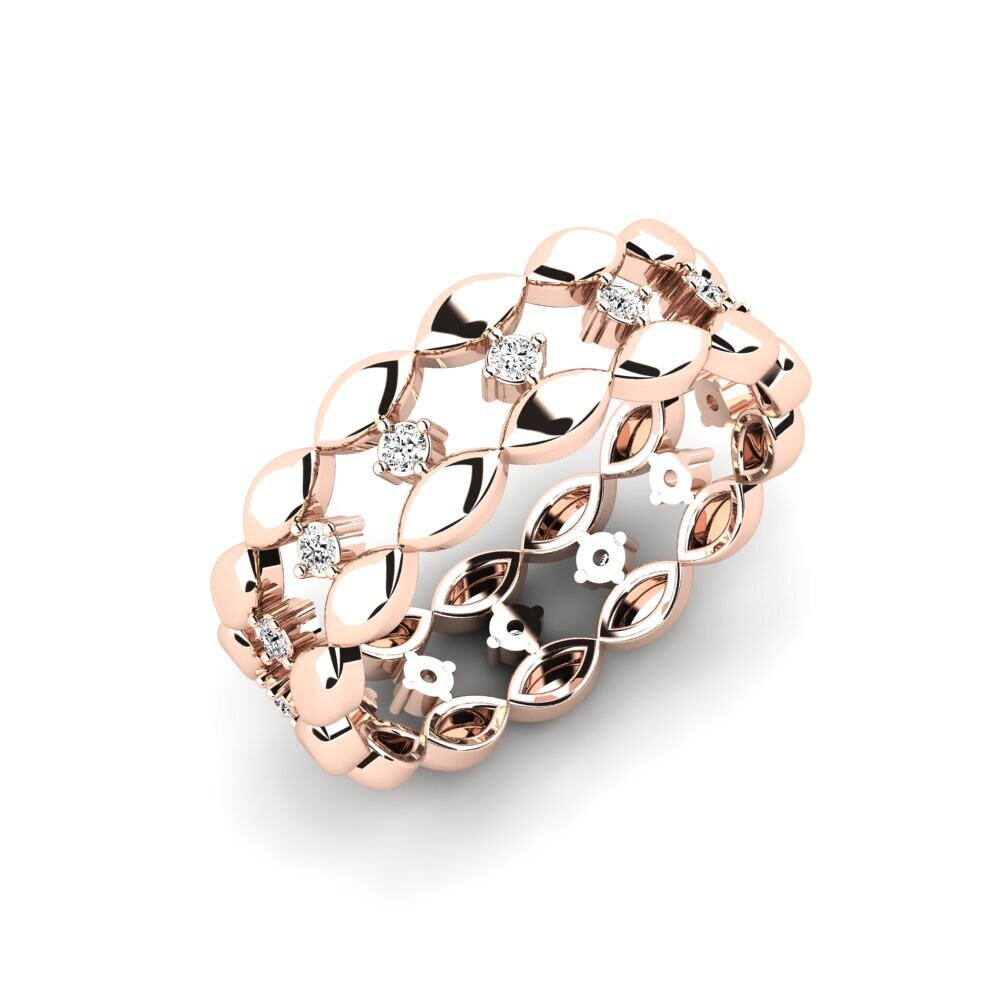 Or rose 14k Moissanite Bague Yapebh