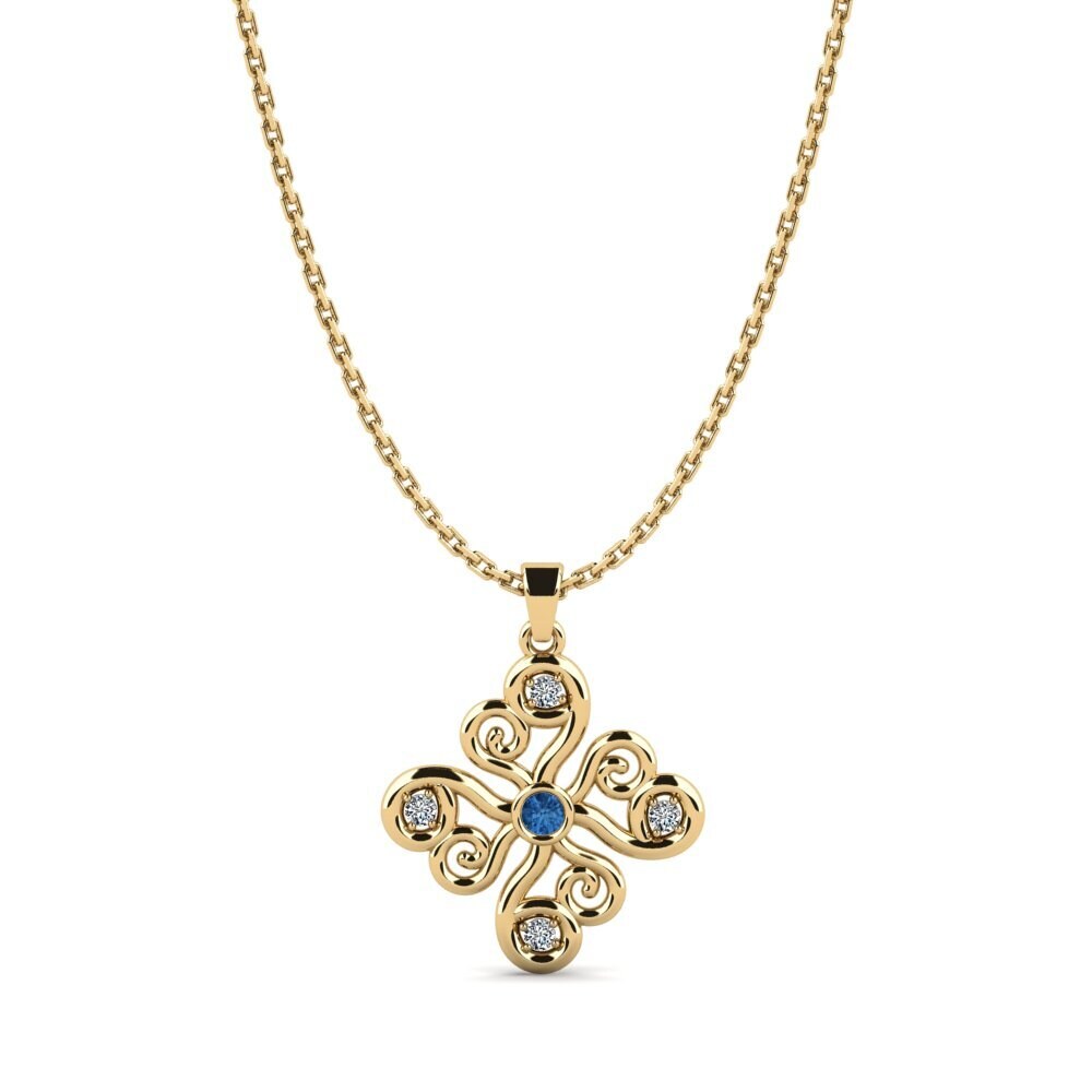 Dark Blue Zirconia Women's Pendant Emilsya