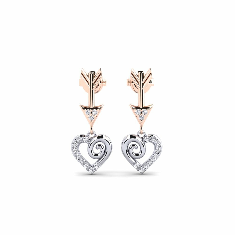 18ct Rose / White Gold Women's Earring Erfolg