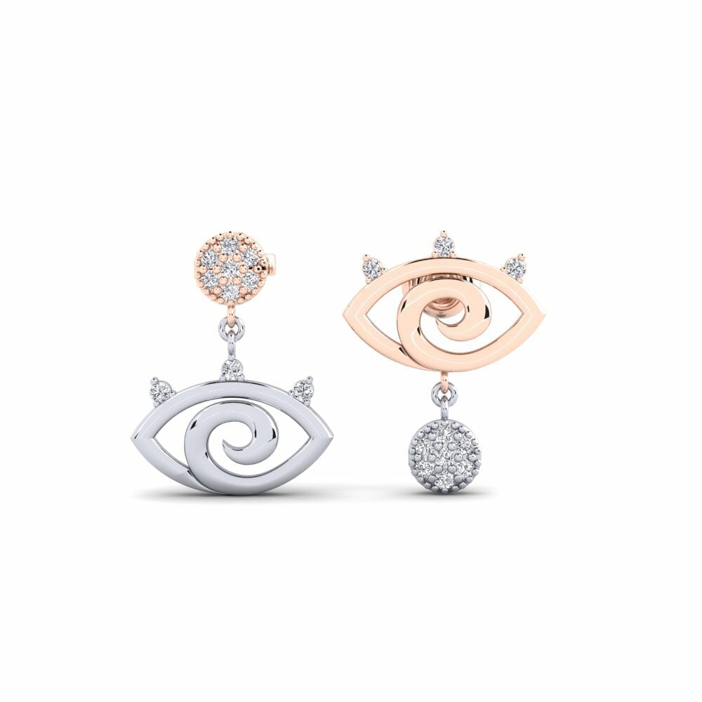 18ct Rose / White Gold Women's Earring Kotka