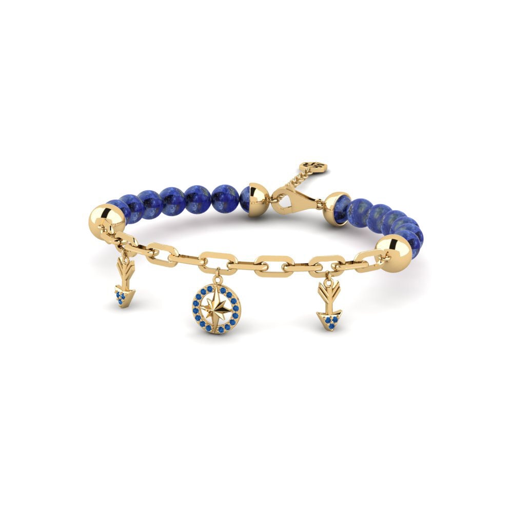 Circonita Azul Oscuro Pulsera con clip Salainen