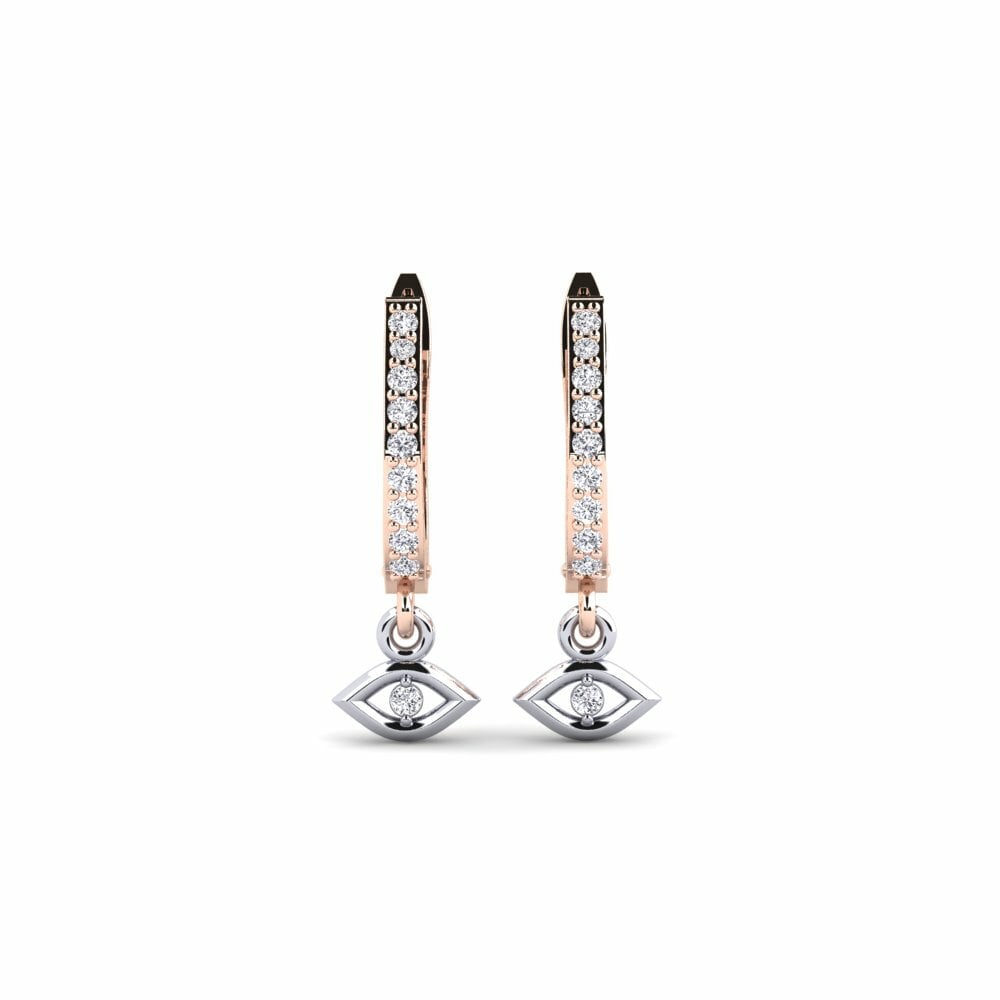18ct Rose / White Gold Women's Earring Sumenu