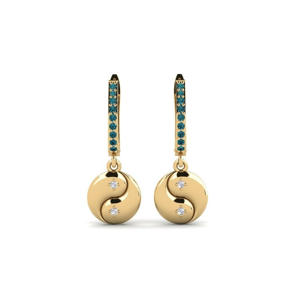 Blauwe Diamant Dames Oorbellen Lusaka
