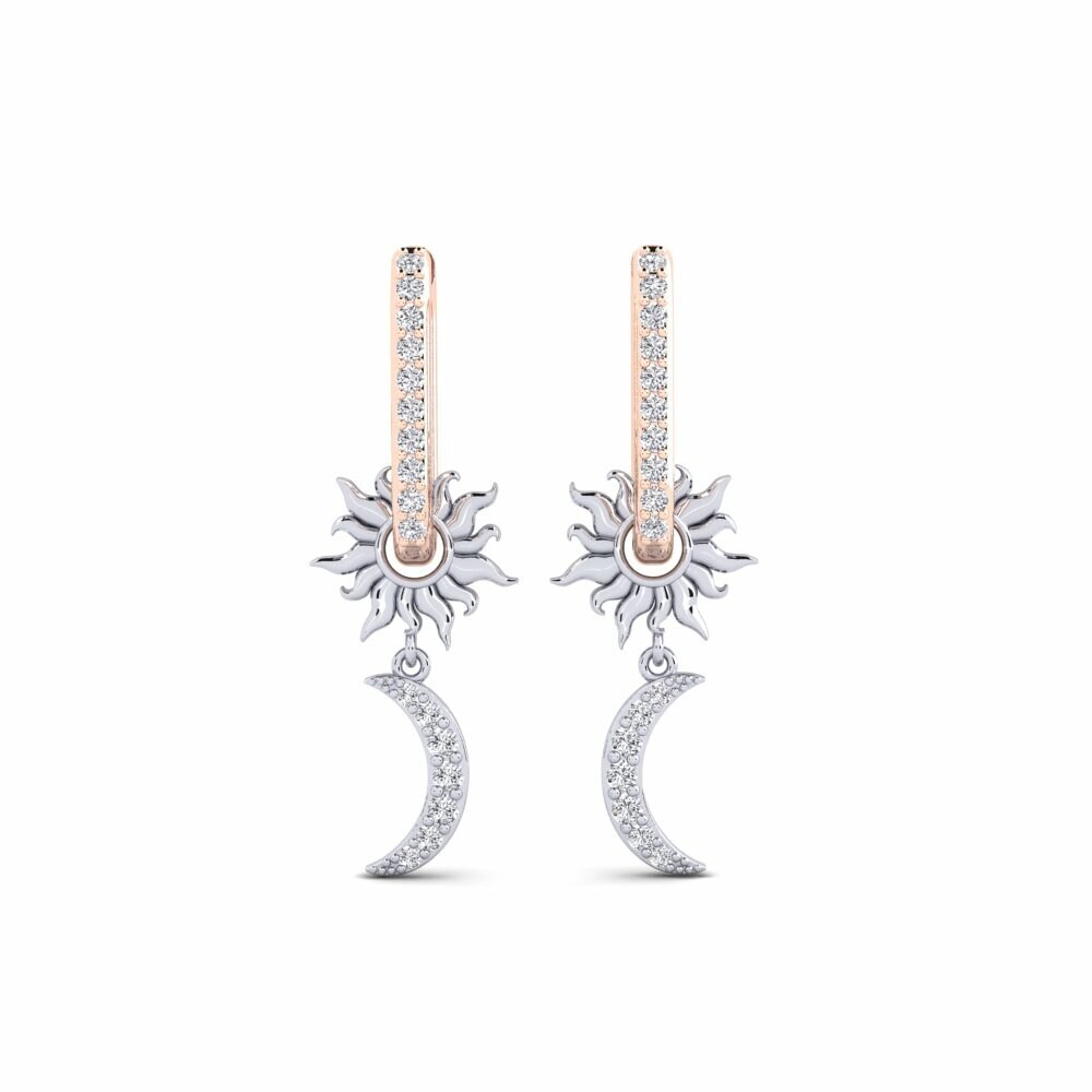 18ct Rose / White Gold Women's Earring Lykkes