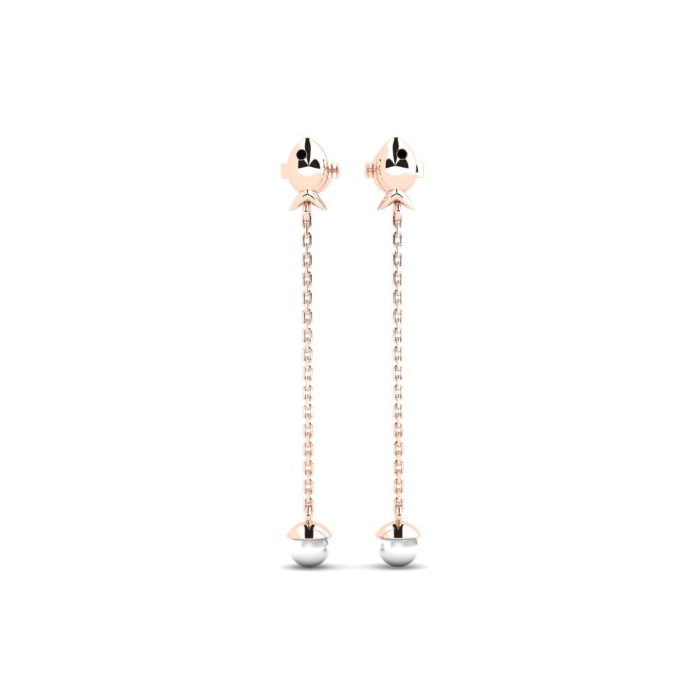 Rotgold 375 Schwarzer Saphir Damen ohrring Menestys - A