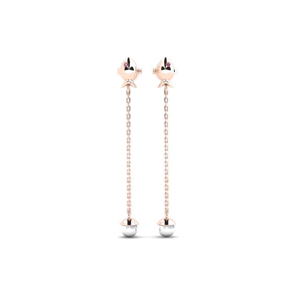 Rotgold 750 Rhodolit-Granat Damen ohrring Menestys - A