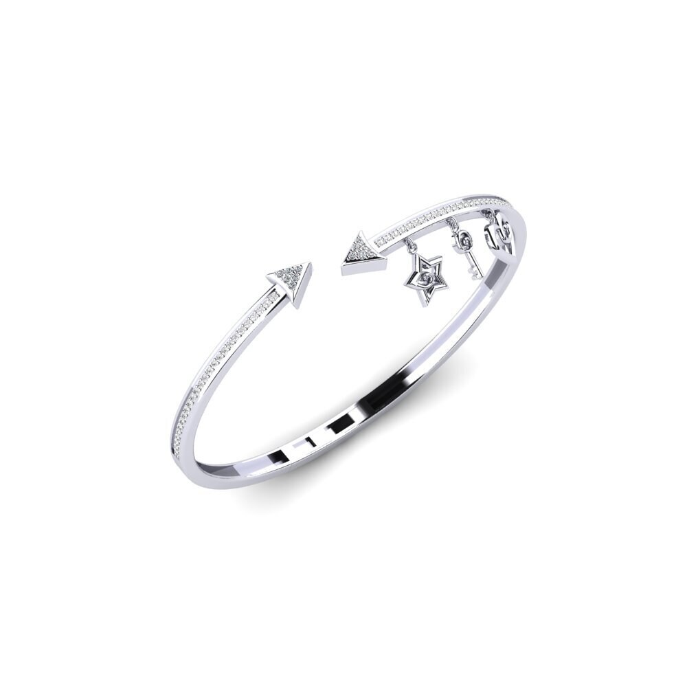 9ct White Gold Zirconia Women's Bracelet Odniesienie