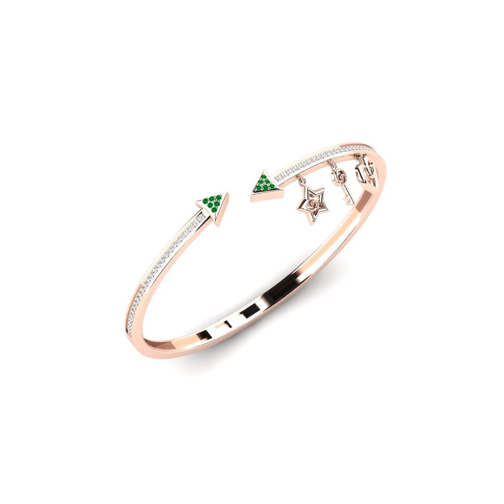 9ct Rose Gold Emerald Women's Bracelet Odniesienie