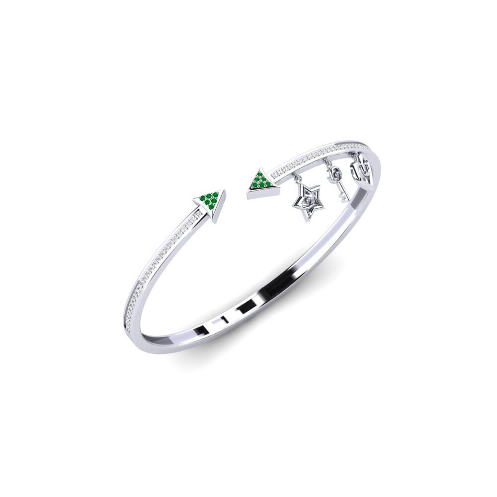 18ct White Gold Emerald Women's Bracelet Odniesienie
