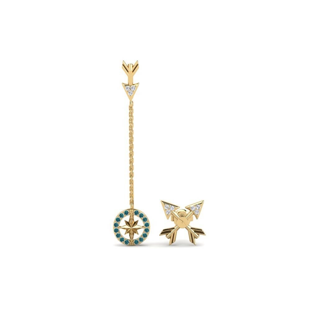 Blauwe Diamant Dames Oorbellen Onnistua - SET