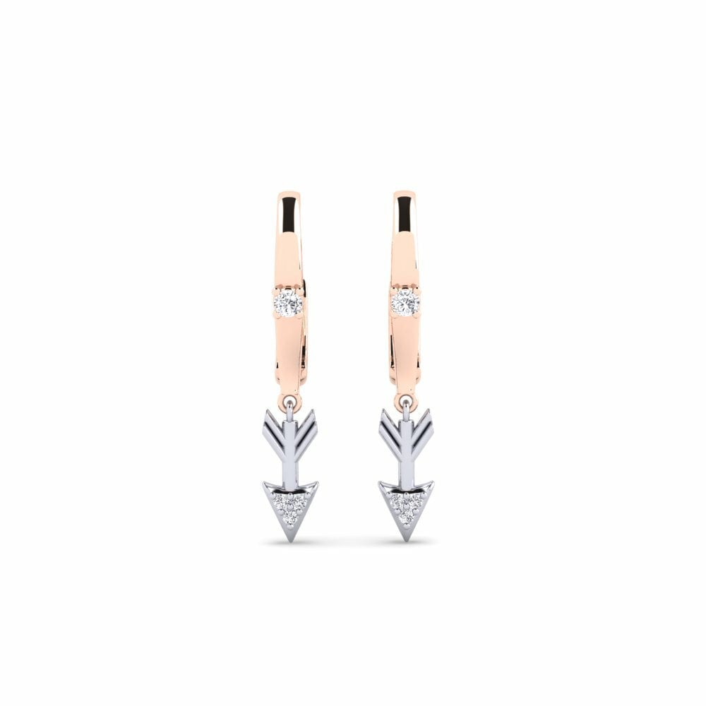 18ct Rose / White Gold Women's Earring Paslaptys