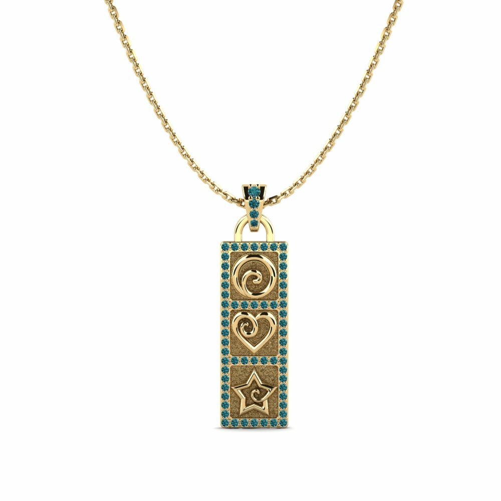 Blauwe Diamant Dames Hanger Paslepums