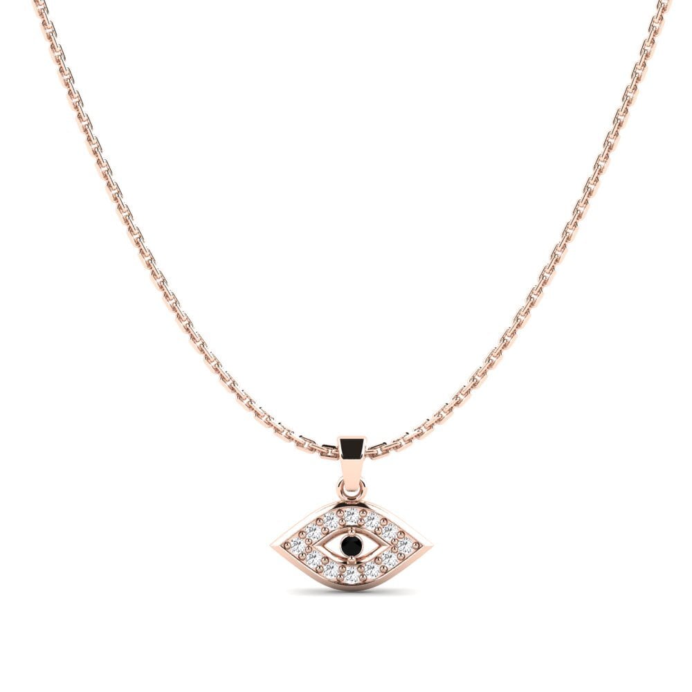 9ct Rose Gold Black Sapphire Women's Pendant Peratum