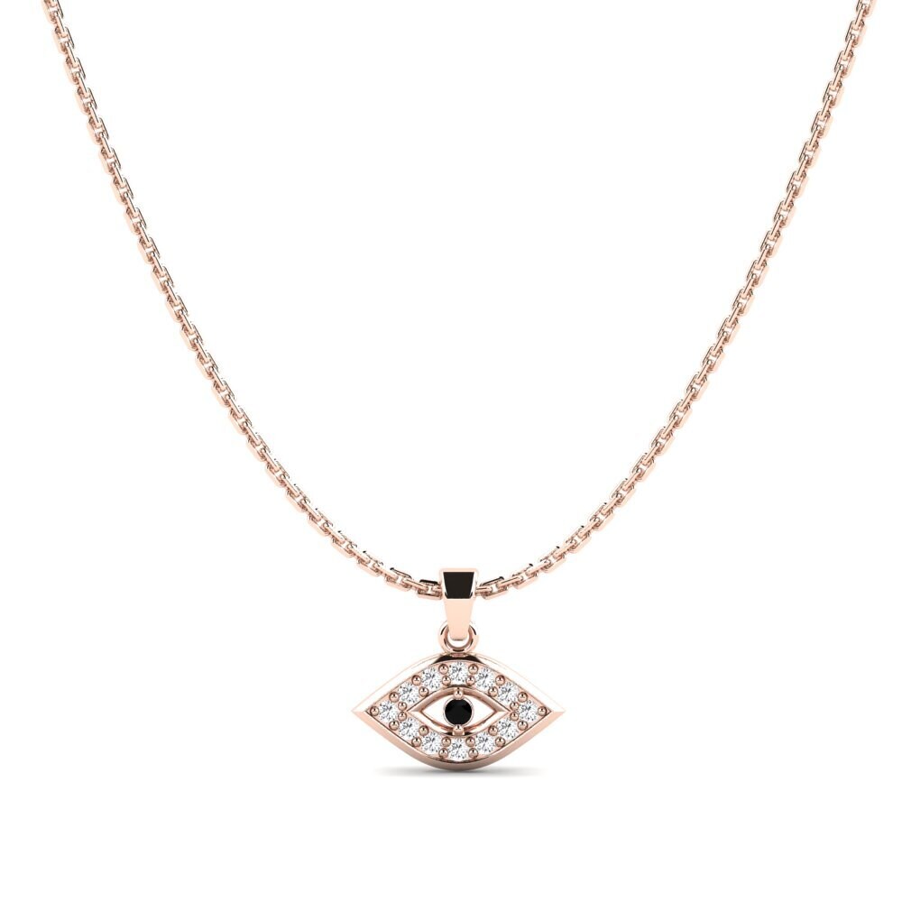 9ct Rose Gold Black Diamond Women's Pendant Peratum