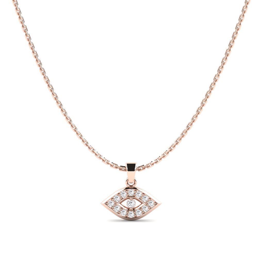 14ct Rose Gold White sapphire Women's Pendant Peratum