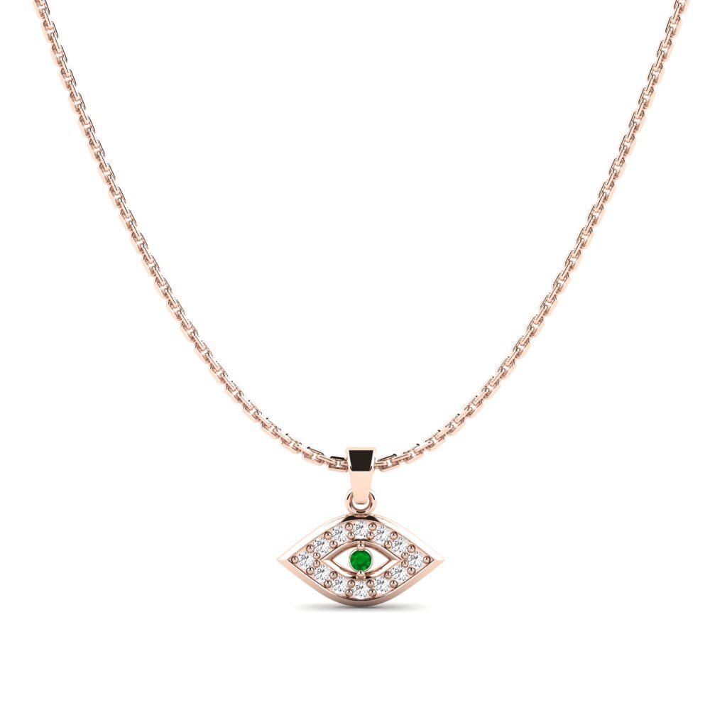 14ct Rose Gold Emerald Women's Pendant Peratum