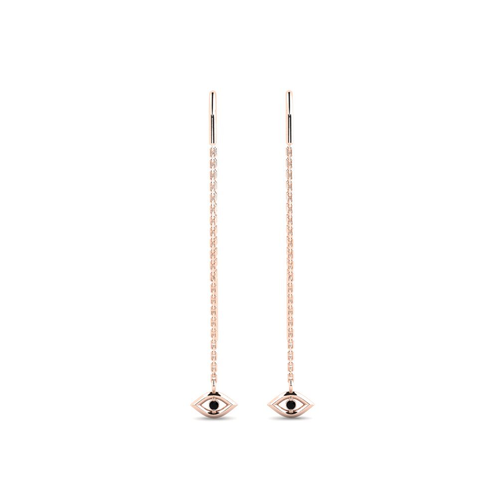 9ct Rose Gold Black Sapphire Women's Earring Tardoire