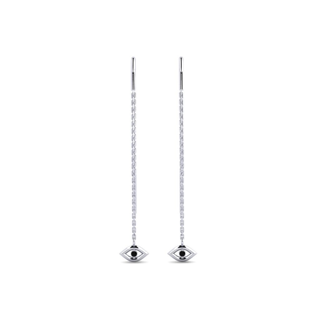 18ct White Gold Black Sapphire Women's Earring Tardoire