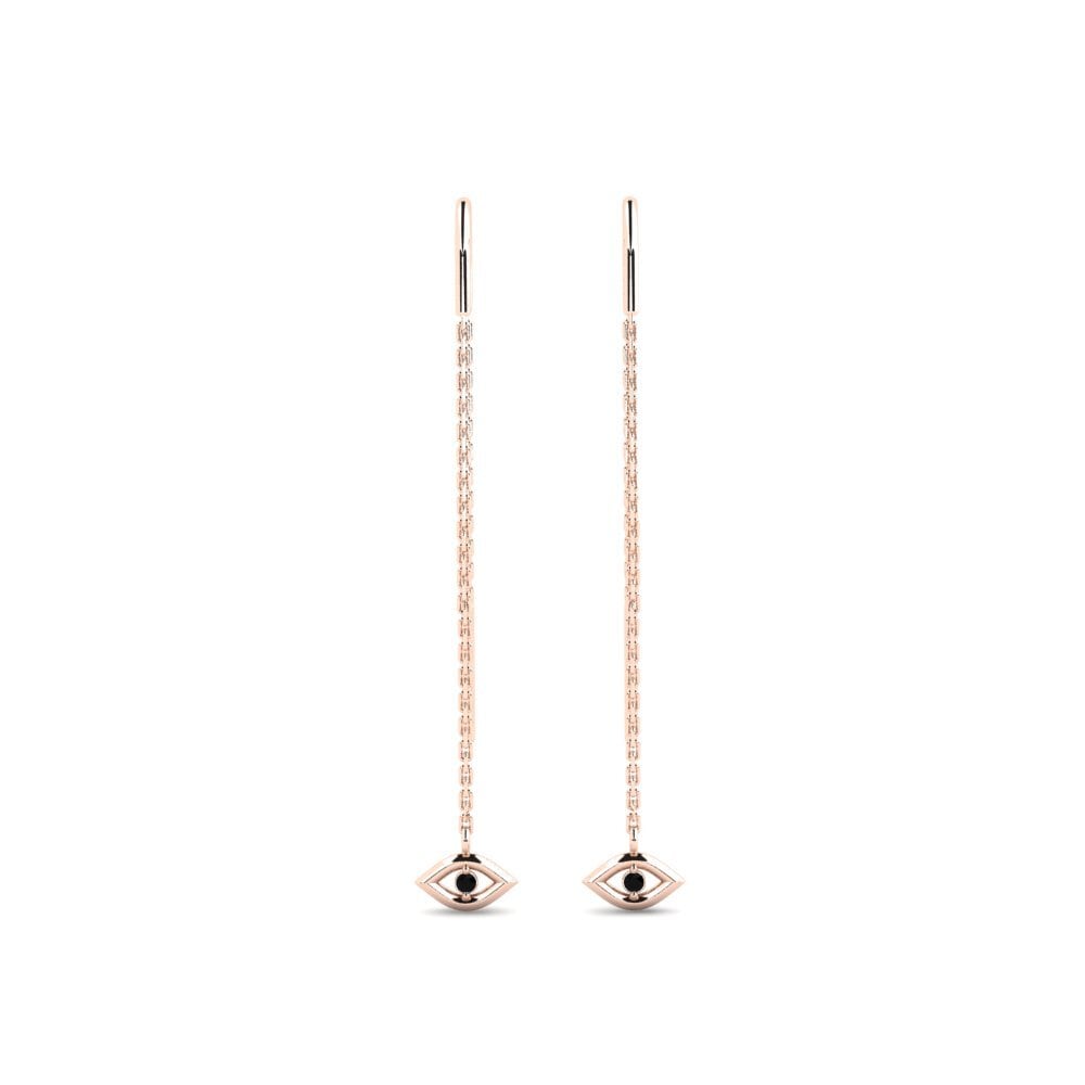 9ct Rose Gold Black Diamond Women's Earring Tardoire