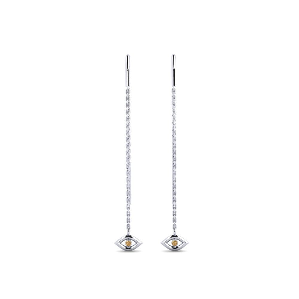 950 Palladium Brown Diamond Women's Earring Tardoire
