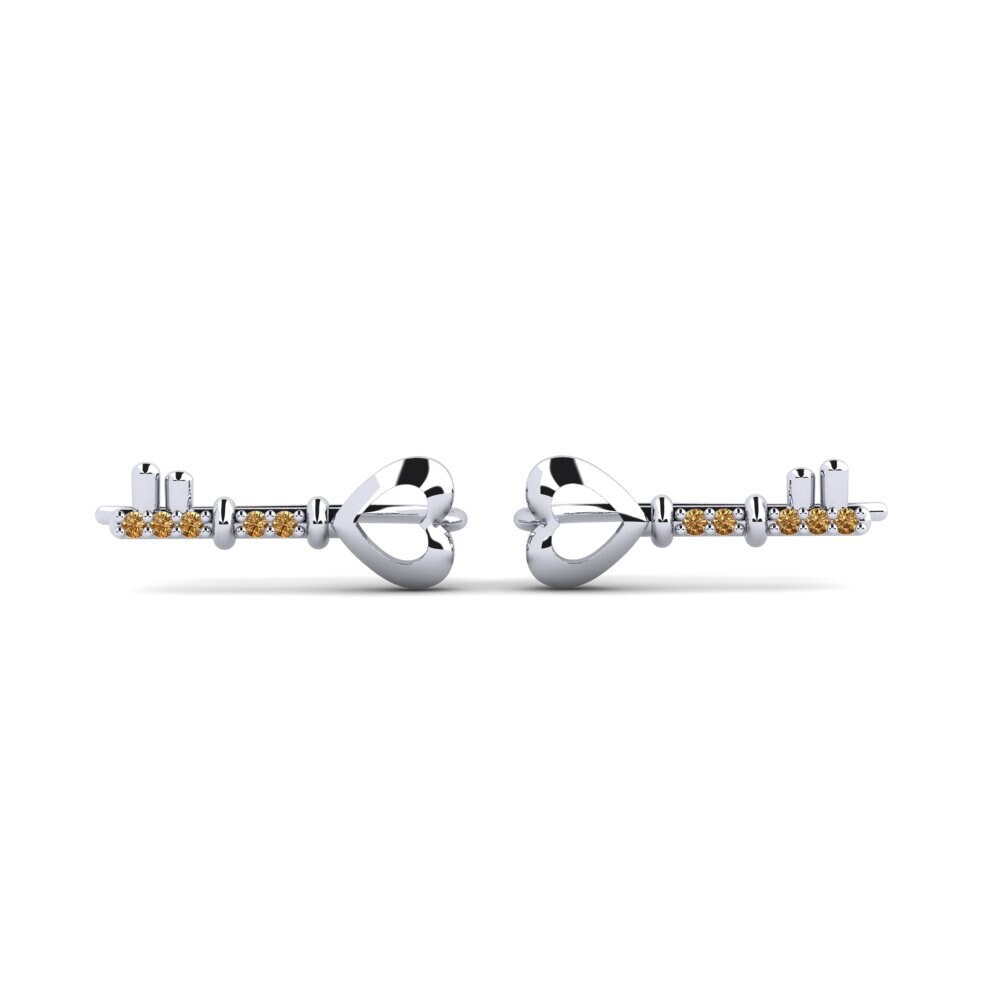 950 Palladium Brown Diamond Women's Earring Vunghana - B