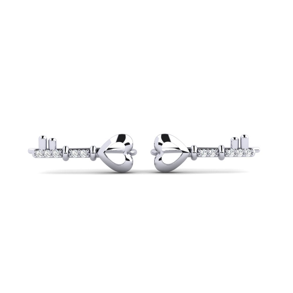 950 Platinum Zirconia Women's Earring Vunghana - B