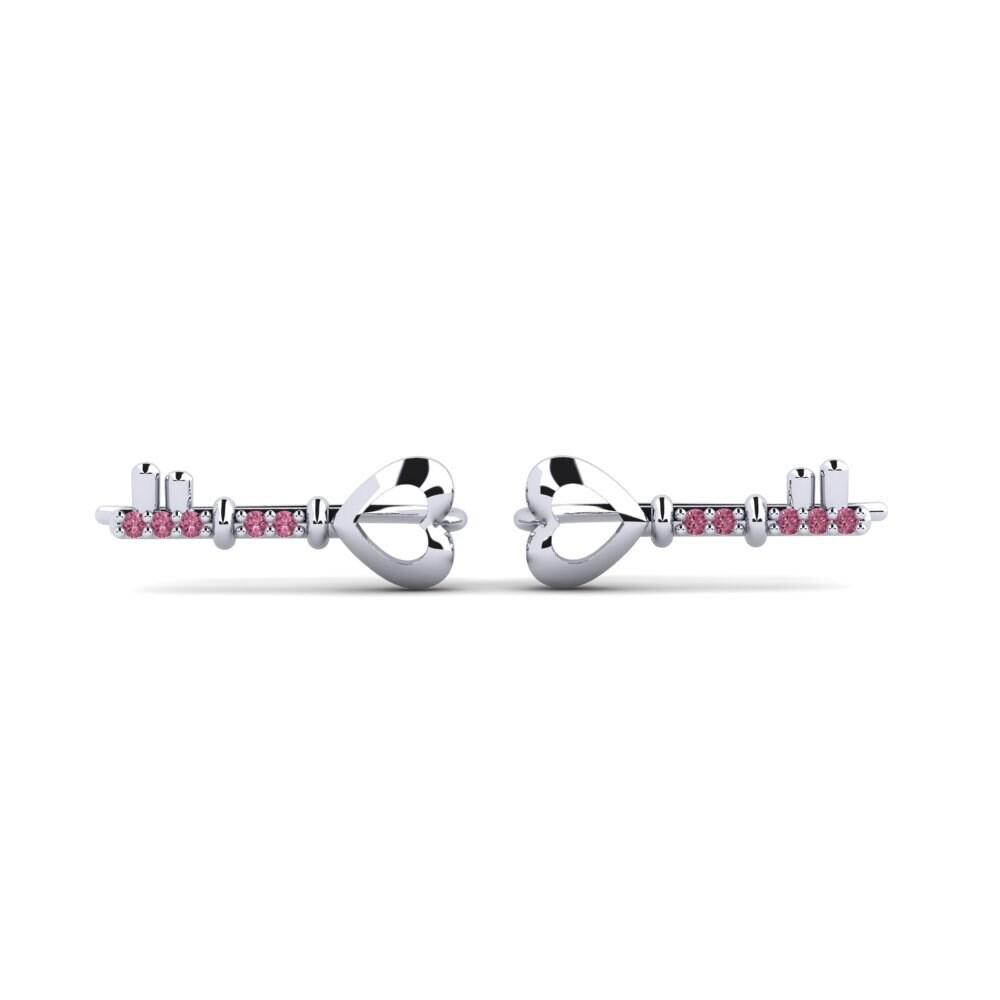 950 Platinum Rhodolite Garnet Women's Earring Vunghana - B