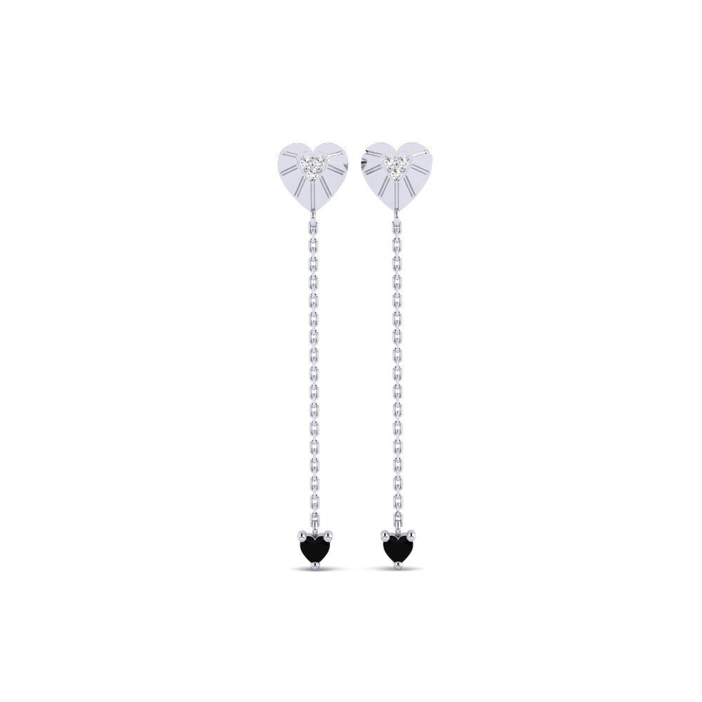 18ct White Gold Black Onyx Women's Earring Haapavesi