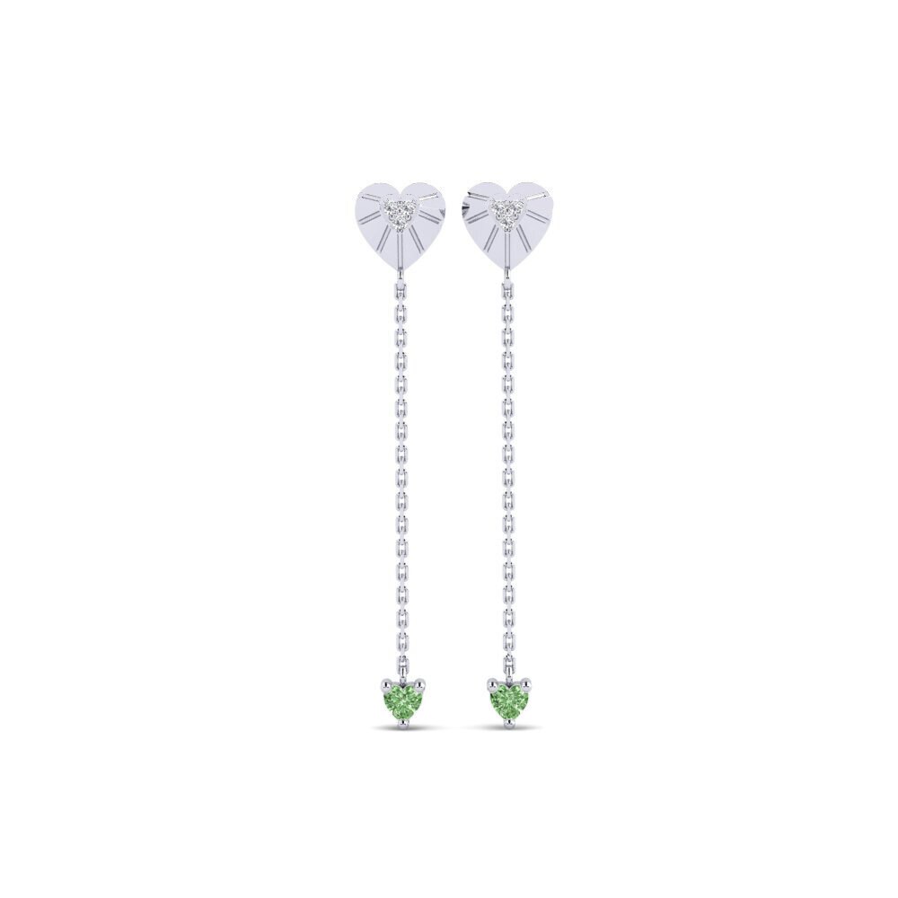 9ct White Gold Green Diamond Women's Earring Haapavesi