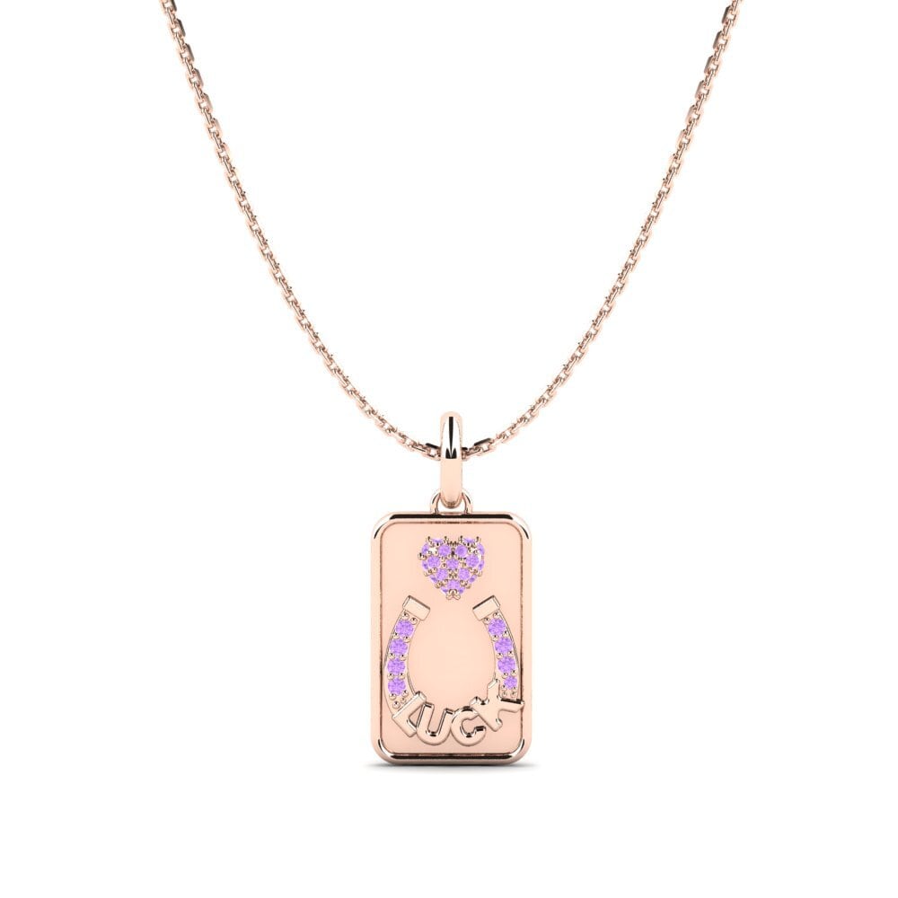 Rotgold 585 Amethyst Damen anhänger Jautrs