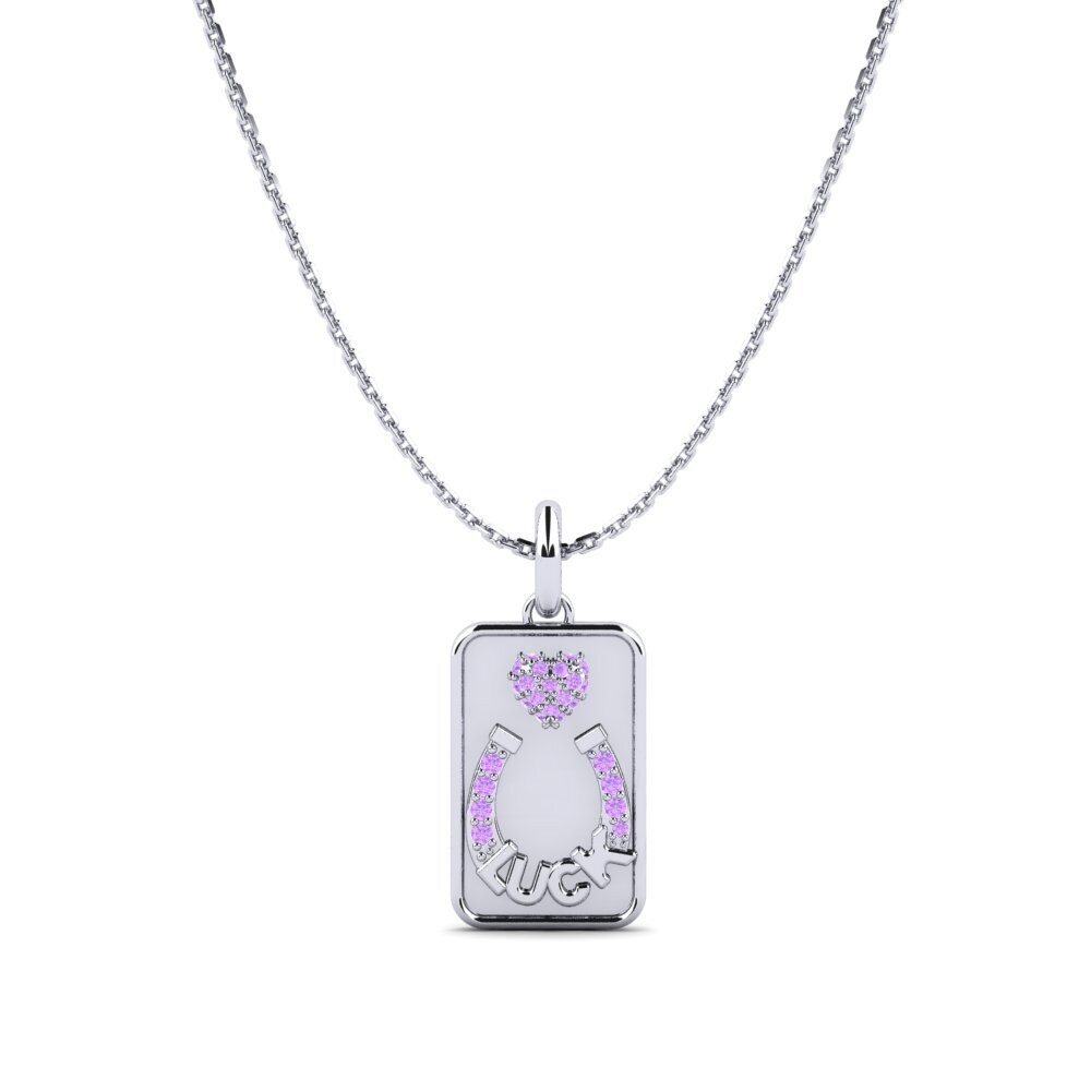 Weiß-Silber Amethyst Damen anhänger Jautrs