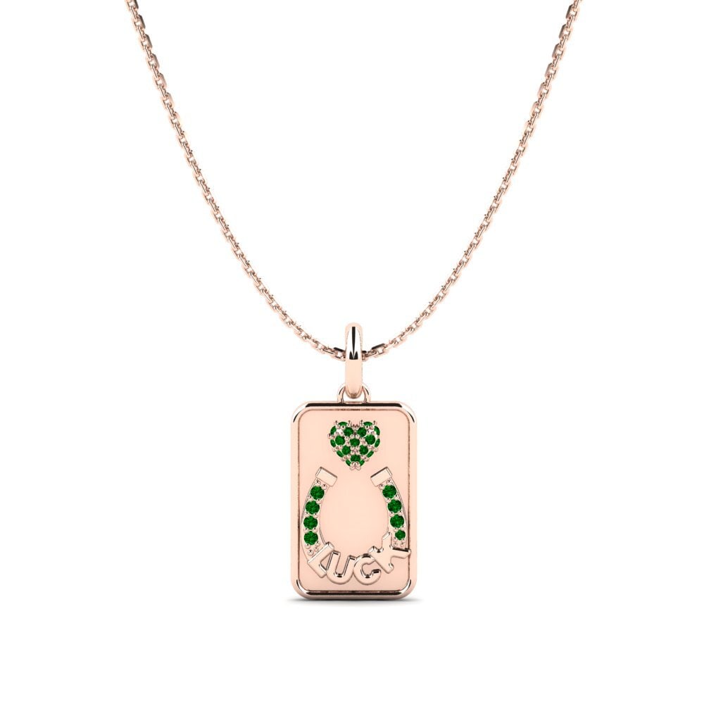 Rotgold 585 Grüner Zirkonia Damen anhänger Jautrs