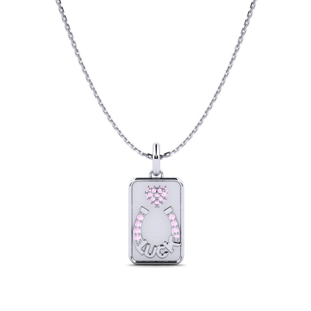 Weißgold 750 Rosa Saphir Damen anhänger Jautrs