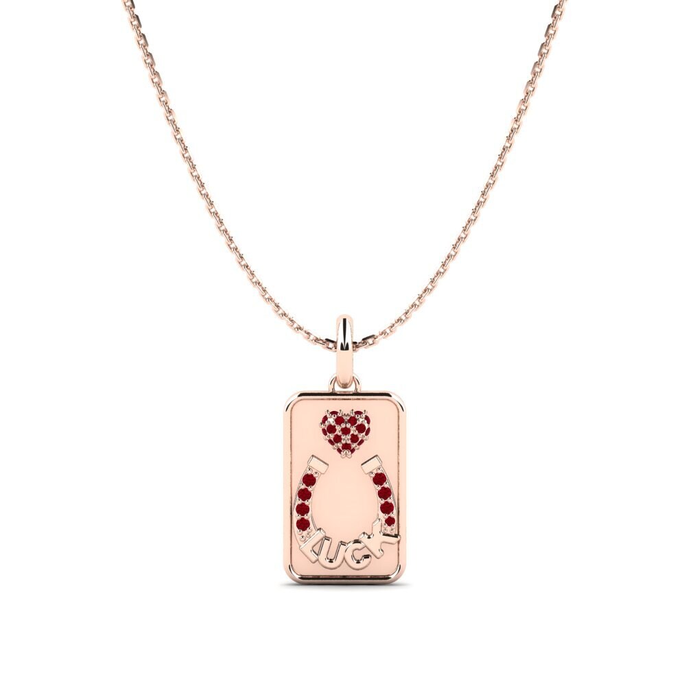 Rotgold 585 Roter Zirkonia Damen anhänger Jautrs