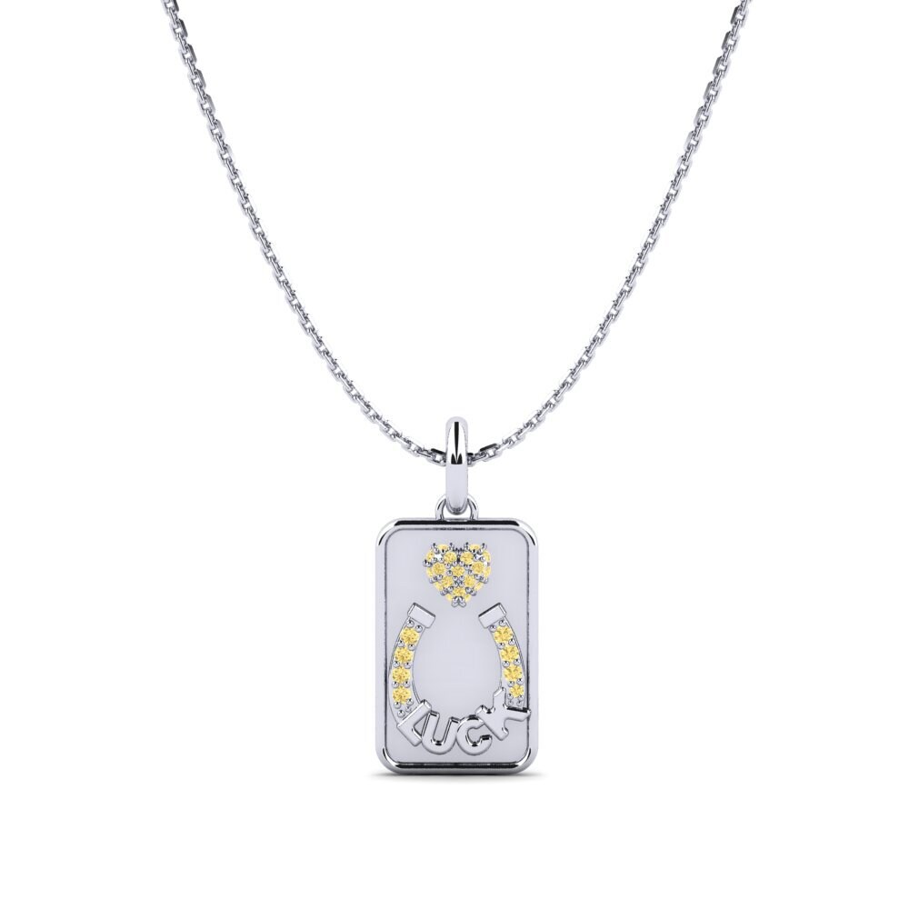 Weißgold 585 Gelber Diamant Damen anhänger Jautrs