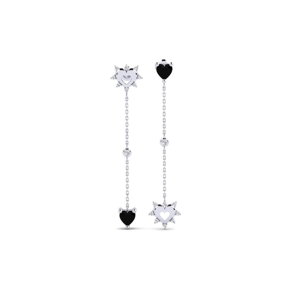 9ct White Gold Black Diamond Women's Earring Jihlava