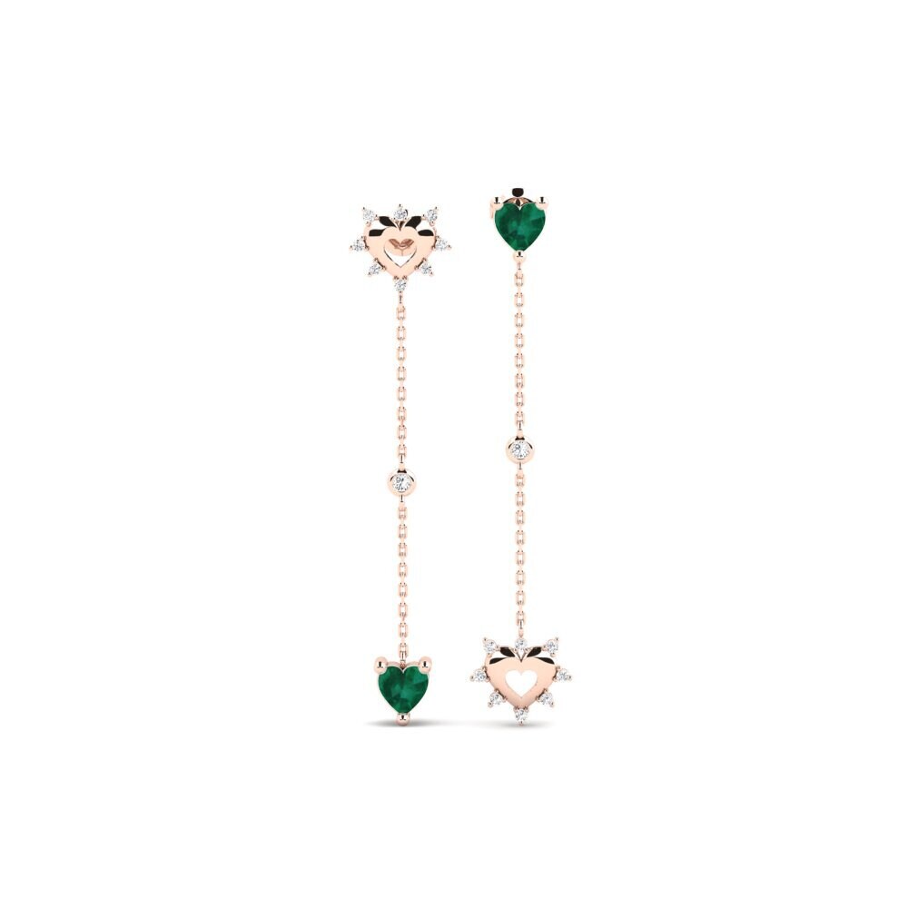 9ct Rose Gold Emerald Women's Earring Jihlava