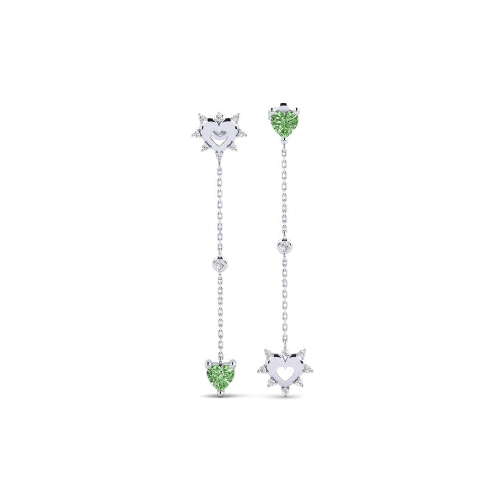 9ct White Gold Green Diamond Women's Earring Jihlava
